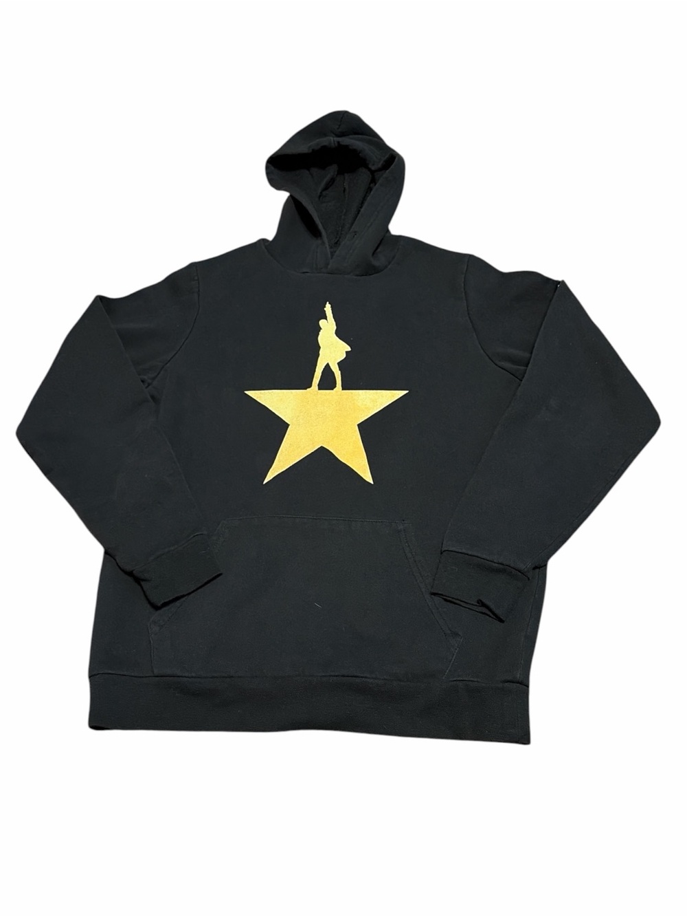 Hamilton Black Hoodie with Gold Star Silhouette